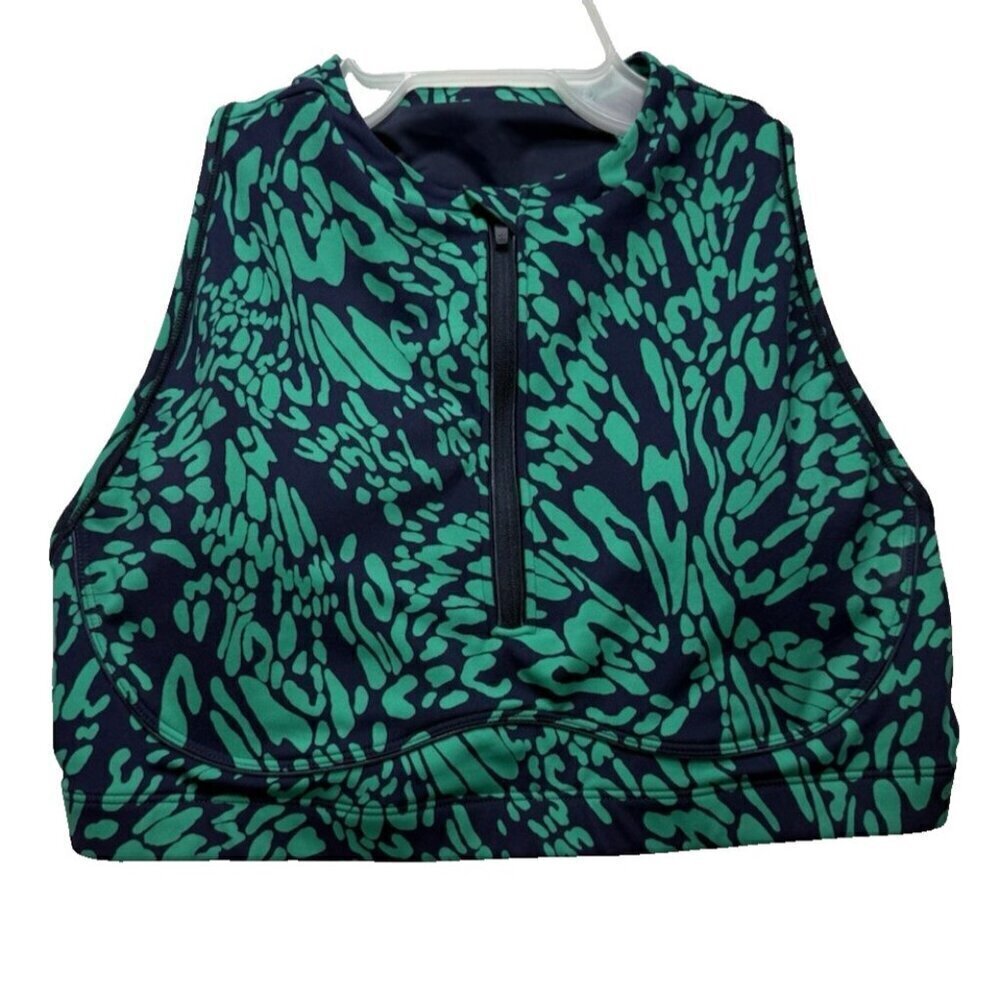 Sweaty Betty Power Contour Zip Sports Bra Blue Green Butterfly Print Sz M Medium